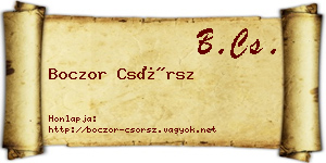 Boczor Csörsz névjegykártya